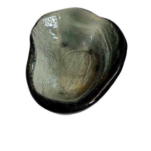 Glass Bowl Diameter Smoky Green/Charcoal Design Unique Artisan - Picture 4 of 8